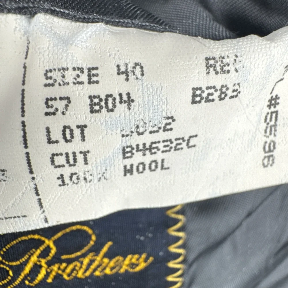 VTG Brooks Brothers Makers Brooksease Mens Dark Gray Sz 40R Wool Office Business